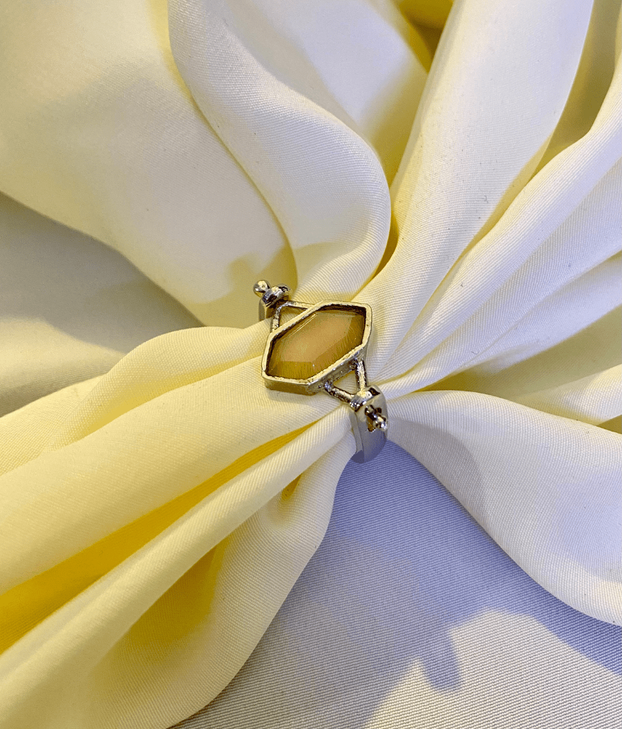 Classic Golden Glow Stone Ring