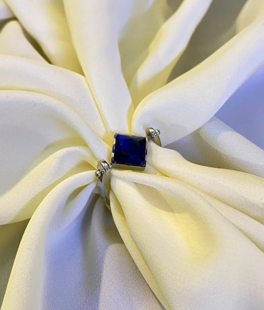 Crystal Blue horizon Stone Ring