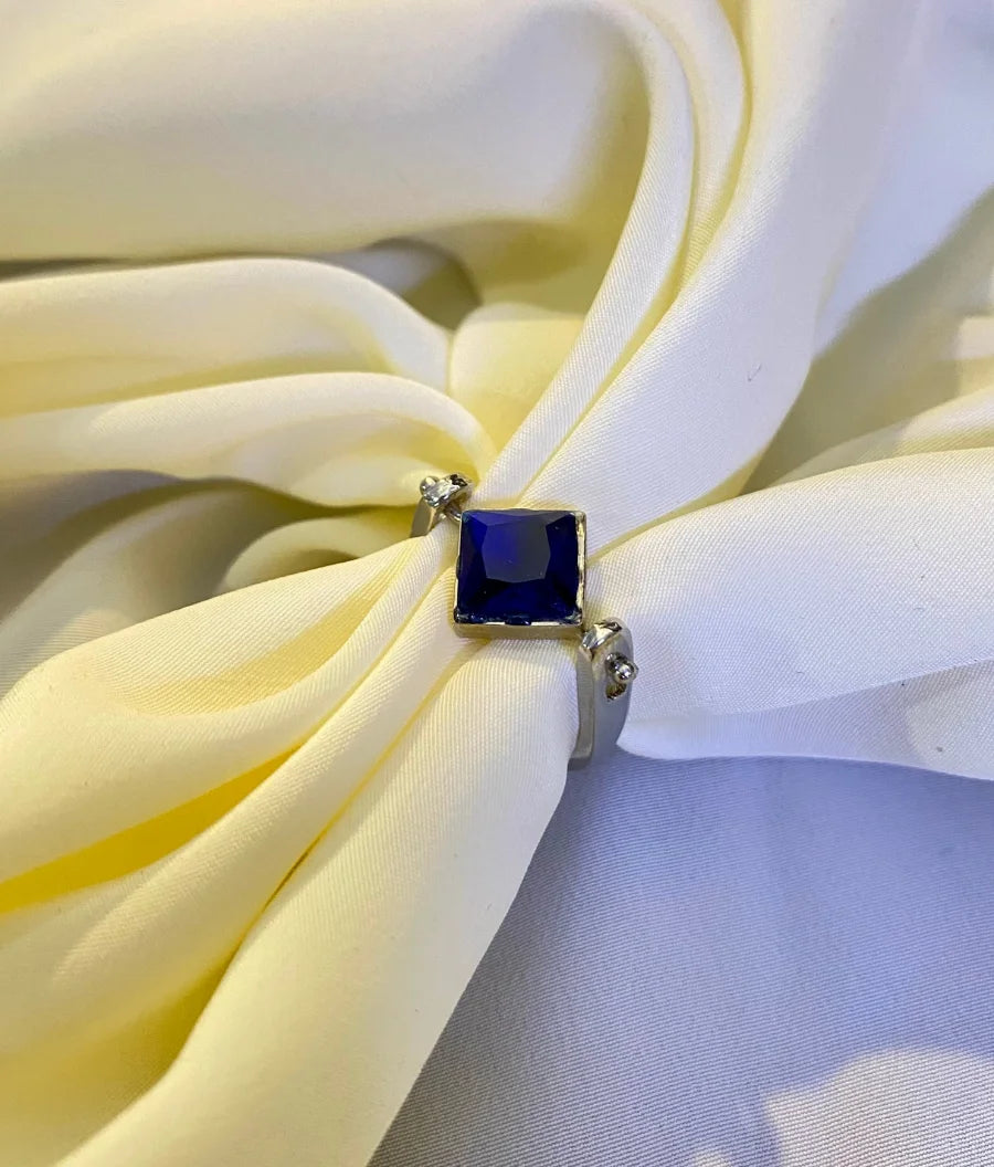 Crystal Blue horizon Stone Ring