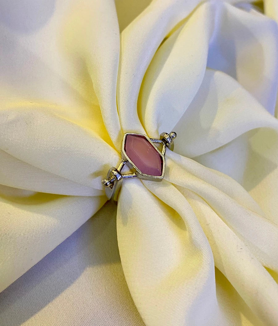Classic Pink Aura Stone Ring