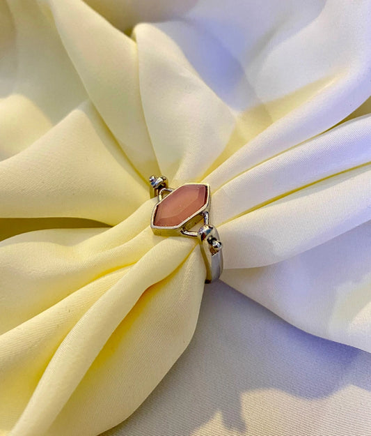 Classic Pink Aura Stone Ring