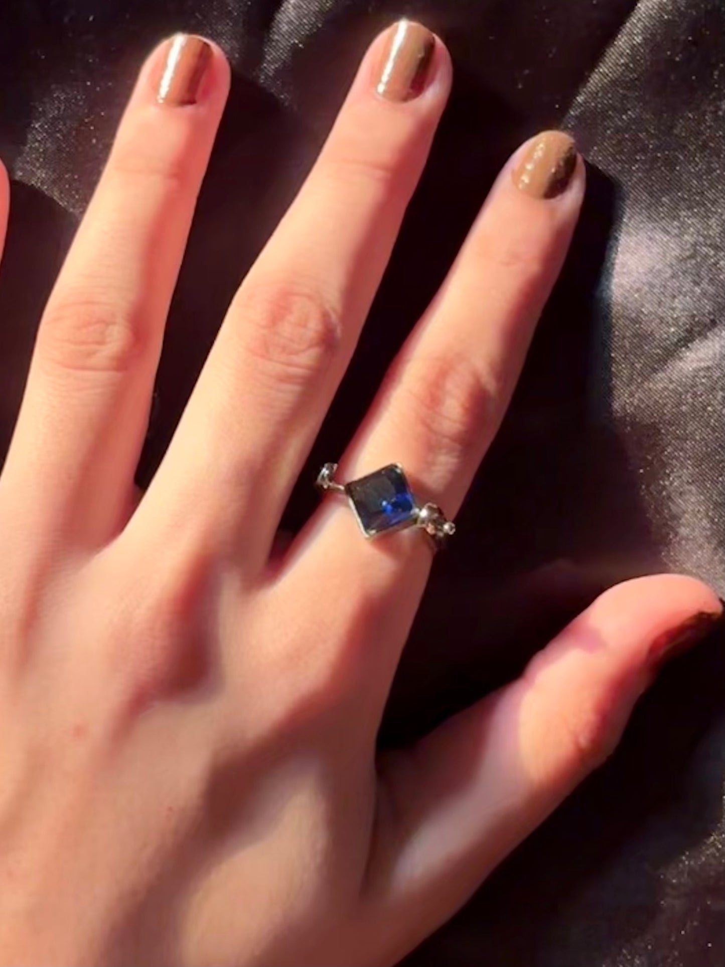 Crystal Blue horizon Stone Ring