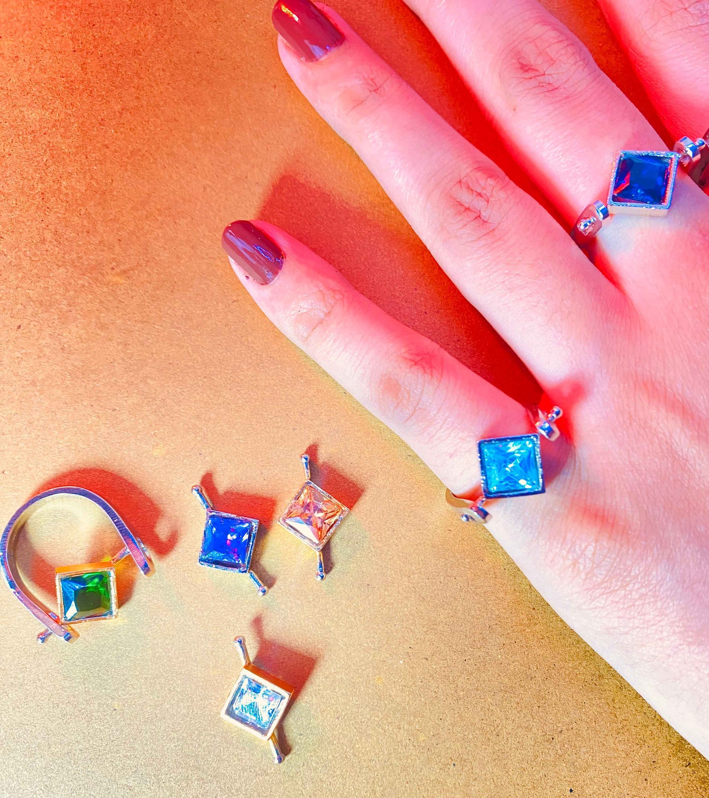 Crystal Mystic violet Stone Ring