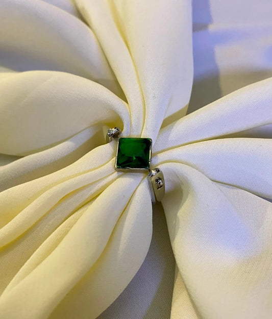 Crystal Emerald mist Stone Ring