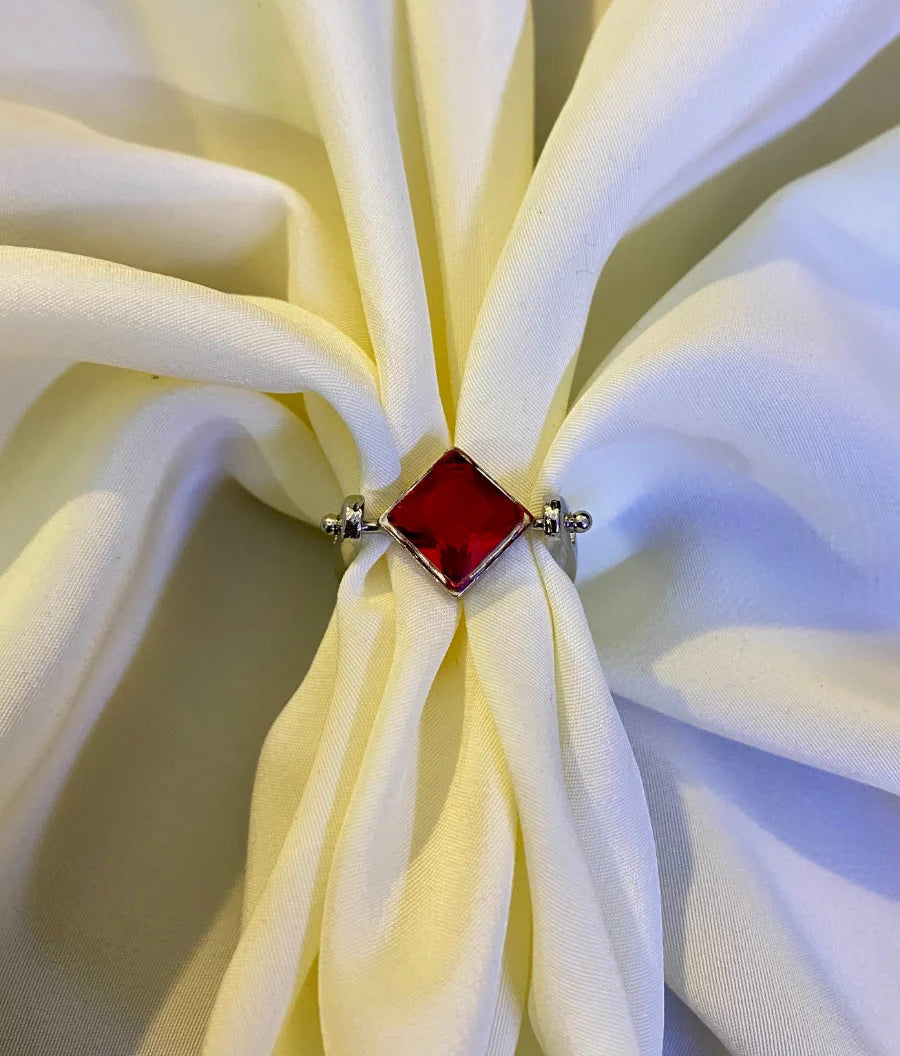 Crystal Crimson aura Stone Ring