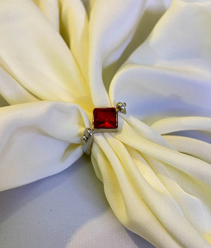 Crystal Crimson aura Stone Ring