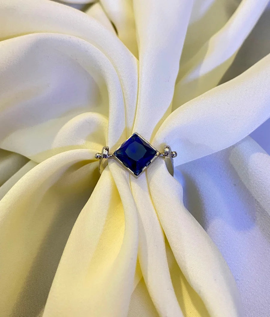 Crystal Blue horizon  Stone Ring