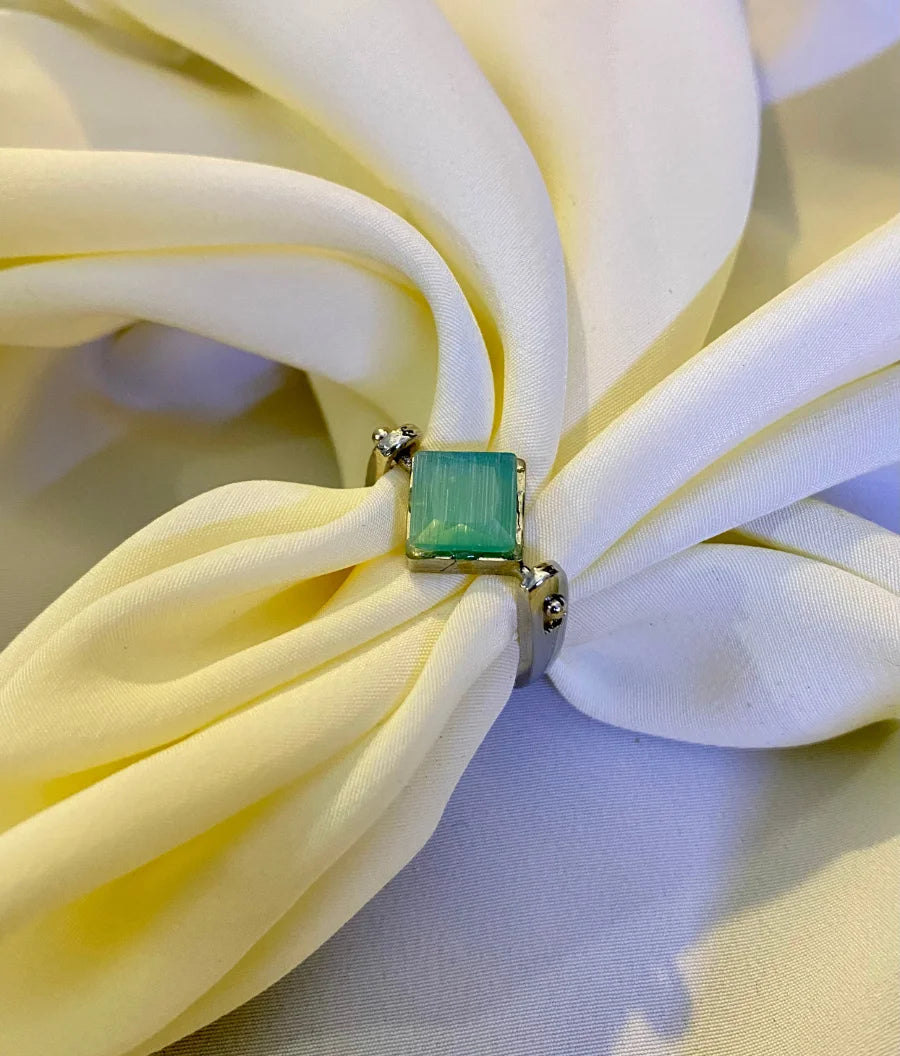 Crystal Royal Emerald Stone Ring