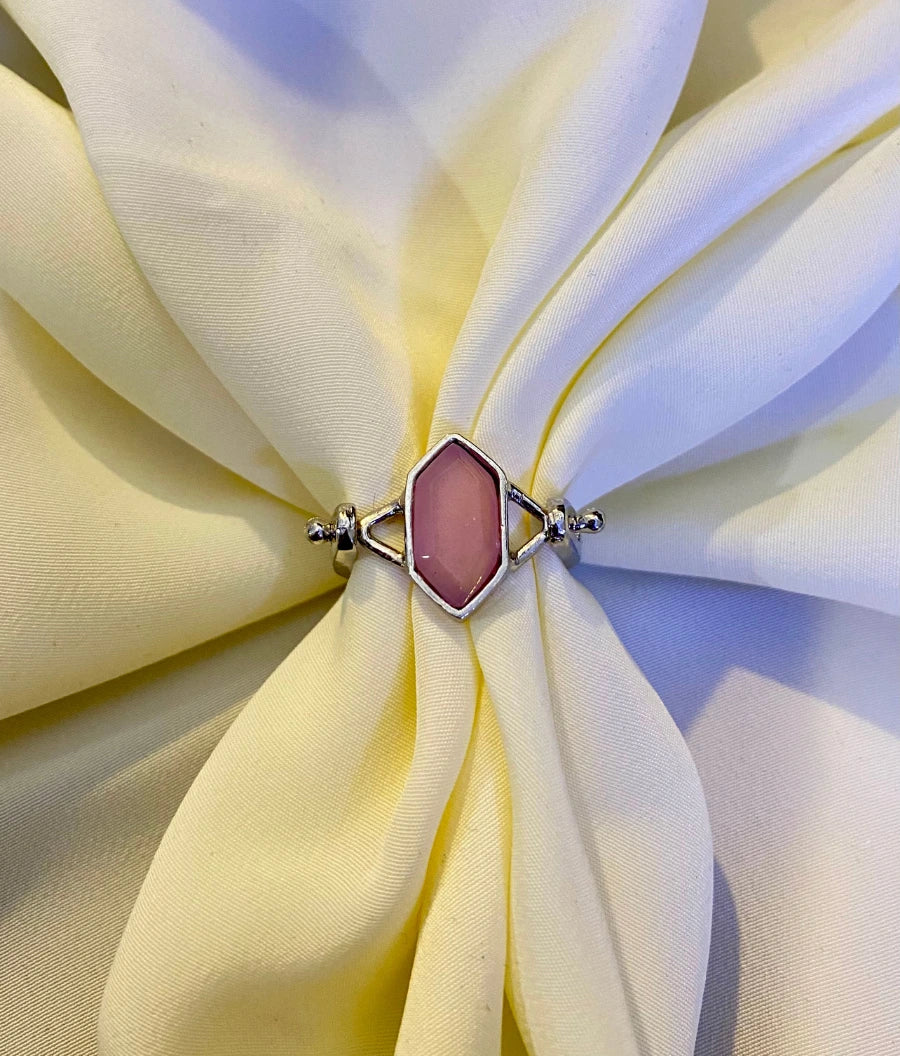 Classic Pink Aura Stone Ring