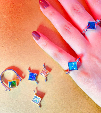 Crystal Mystic violet Stone Ring