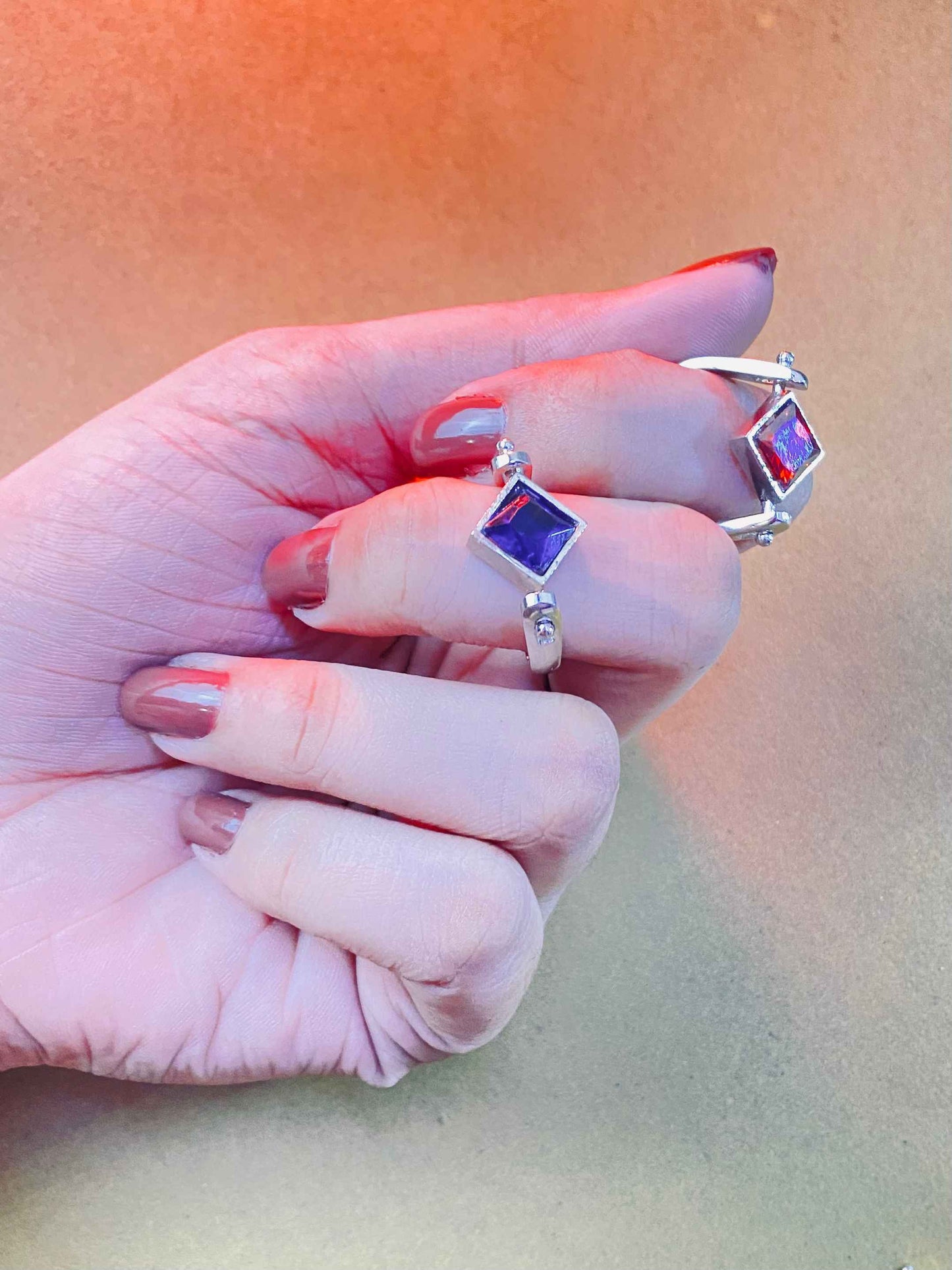 Crystal Mystic violet Stone Ring