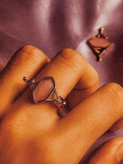 Classic Pink Aura Stone Ring