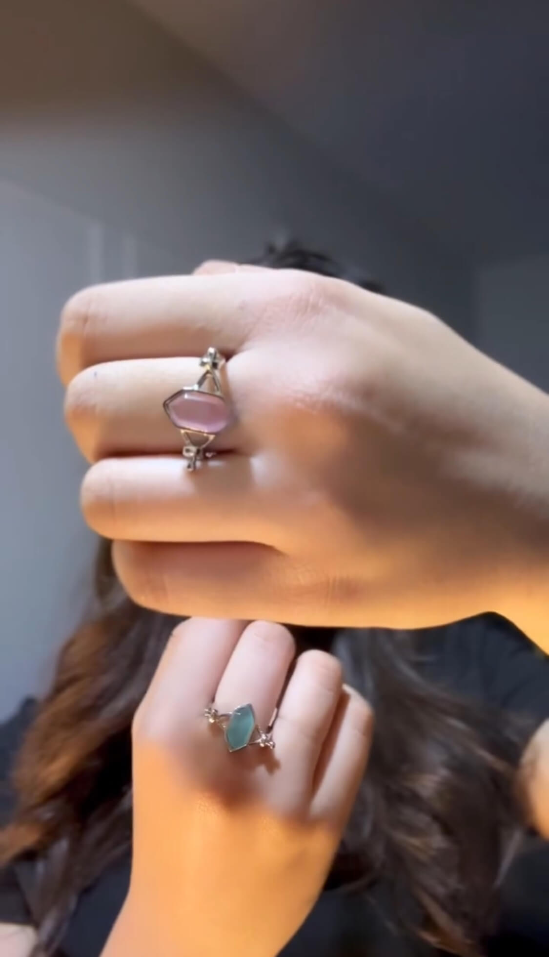 Classic Pink Aura Stone Ring